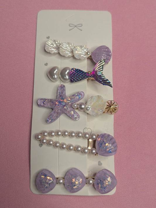 Lilac hair clips