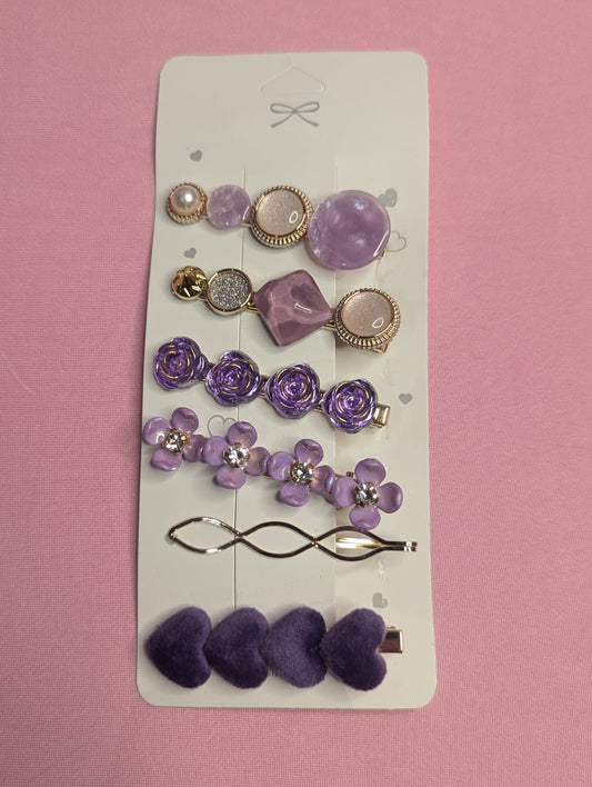 Purple hair clips