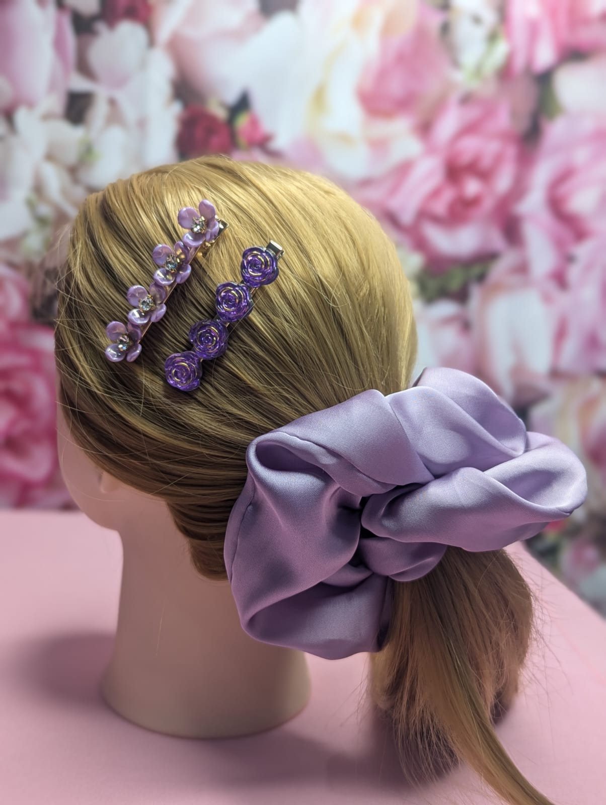 Purple hair clips