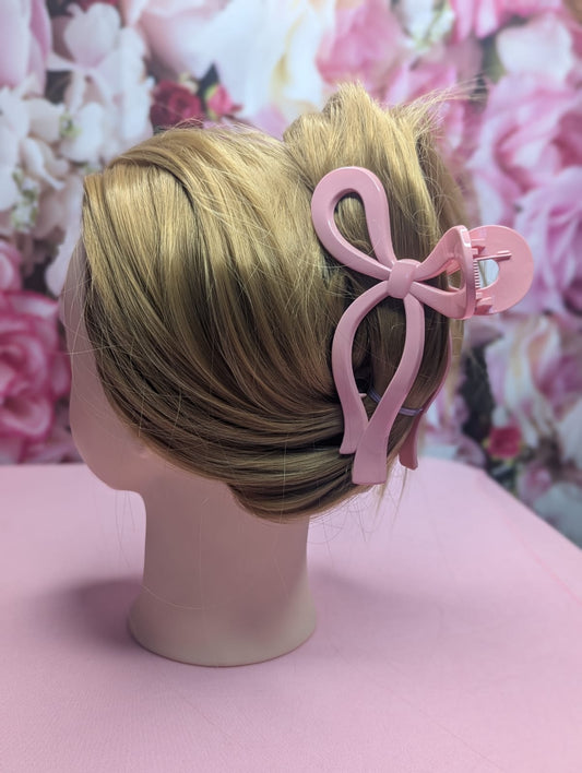 Pink ribbon claw clip