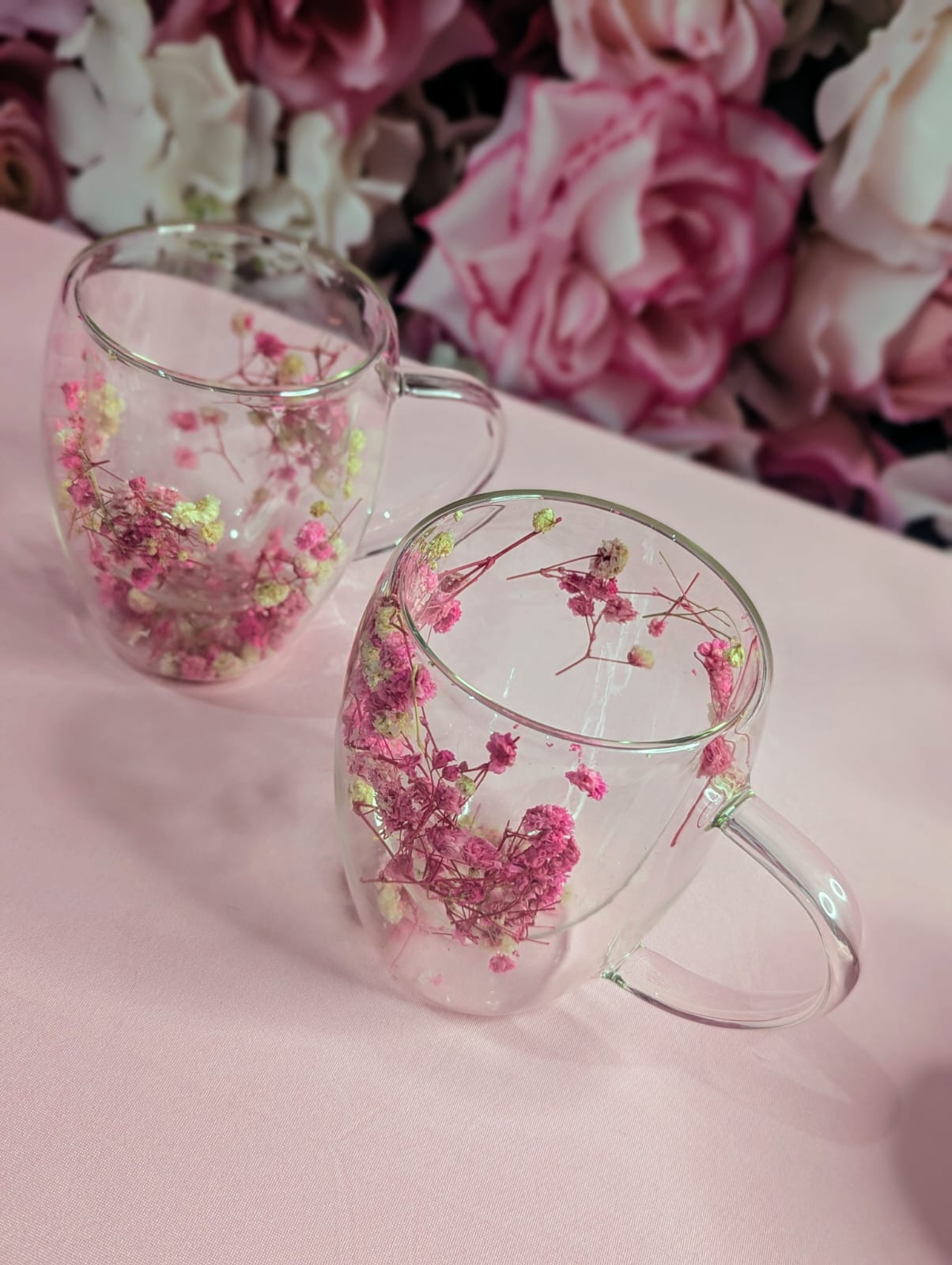 Pink flower cup